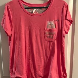 Pink Women's Pajama Top with Owl Design